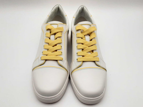 Christian Louboutin Fun Vieira Flat Sneakers White Yellow Shoes Size Eu 39/ Us 9 Dooxzde 144020012960