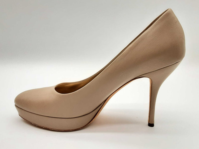 Gucci Neutrals Beige Leather Pump Heels Size Eu 39.5/ Us 9.5 Dolrxde 144020002673