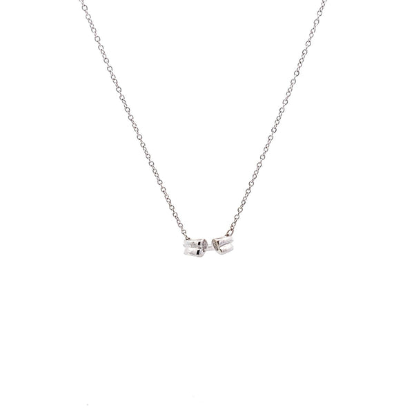 Tiffany & Co. Paloma Picasso Open Heart Diamond Necklace 18K WG (OZR) 144010001884