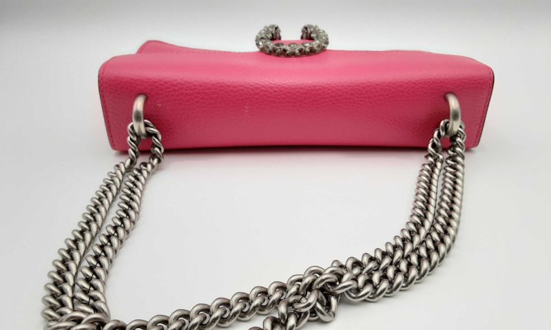 Gucci Pink Leather Small Dionysus Crystal Shoulder Handbag Msscrsa 144010026389