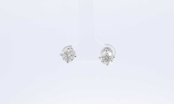 14k White Gold Double Stud Diamond Screwback Earrings Ebsrxdu 144030005133