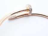 Cartier 18k Rose Gold 32g 1.04ctw Diamond Juste Un Clou Bracelet Size 17 Lhczxzde 144020009166