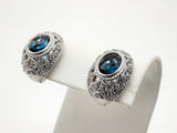 Judith Ripka Sterling Silver Cz Blue Topaz Clasp Earrings Lhlxzde 144020012449