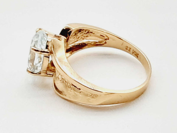 14K Yellow Gold 1.00 Carat Pale Blue Topaz Colored Stone 2.9G Ring Size 5.75 (LXZ) 144020005918 DO/DE