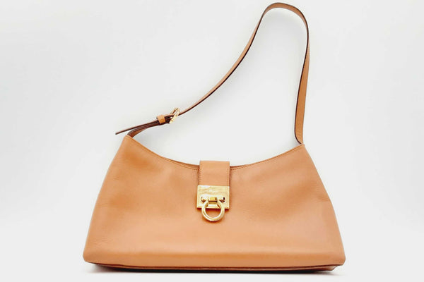 SALVATORE FERRAGAMO Brown Leather Shoulder Bag - The Purse Ladies