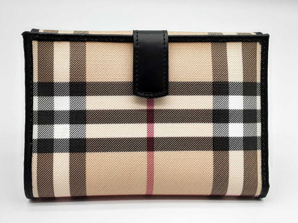 Burberry Classic Check Foldover Beige Coated Canvas Wallet Docxde 144020010755