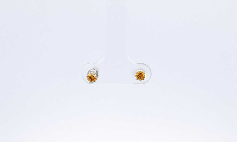 14k White Gold Lab Grown Yellow Diamond Stud Earrings Ebeedu 144020004836