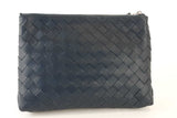 Bottega Veneta Intrecciato Strapped Blue Leather Pouch Bag Mslirzsa 144010013962