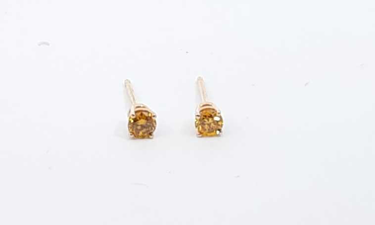 14k Yellow Gold Lab Grown Yellow Diamond Stud Earrings Ebeedu 144020004839