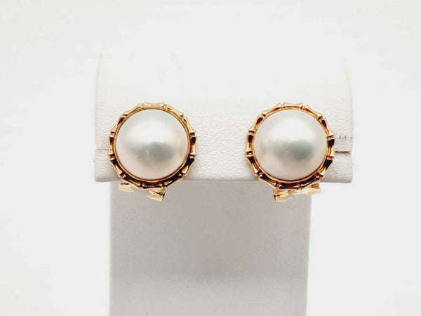 10K Yellow Gold 6.3G Pearl-Like Stones Stud Earrings (LXZ) 144020000518 DO/DE