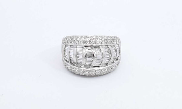 18k White Gold Diamond Ring Size 7.5, 18.6 Grams Ebsxzdu 144030003604