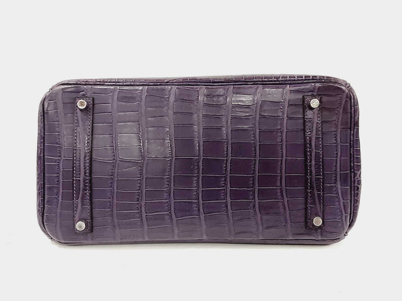 Hermes Birkin 35CM Purple Matte Amethyst Crocodile With Palladium Hardware Handbag (WWLRX) 144020004174 DO/DE