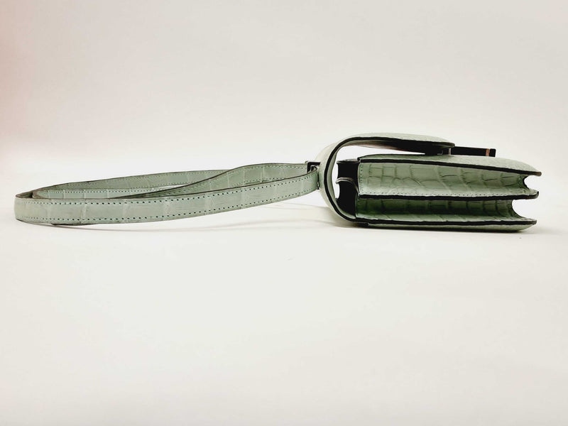 Hermes Kelly 20cm Mini Sellier Green Vert Titien Verso with Palladium Hardware Handbag (OPXZX) 144020006006 DO/DE