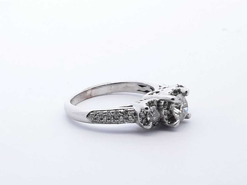 14k White Gold 3.8g 1.13 Ctw Diamond Engagement Ring Size 7 Lhoezde 144020006184