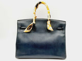 Hermes Birkin 35CM Epsom Bleu Saphir Navy Blue Gold Hardware Handbag (SZXX) 144010011576 DO/DE