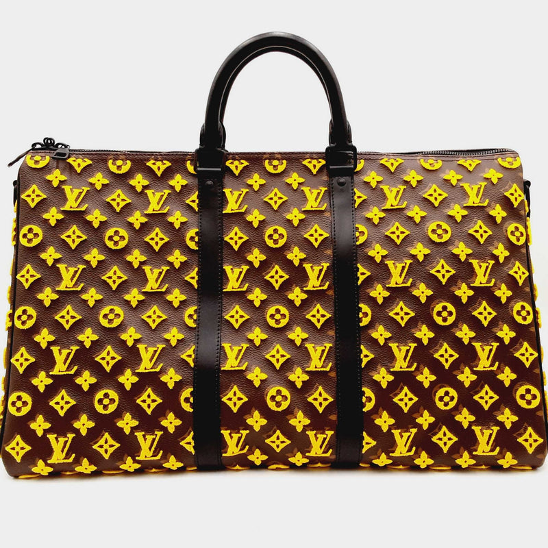 Louis Vuitton Bandoulier Keepall 50B Blue And Yellow Cowhide Leather M59922  (OIZX) 144020002611 DO