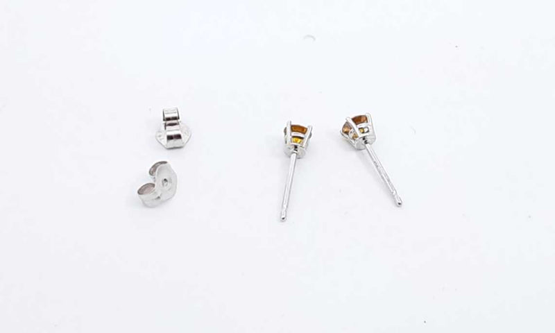 14k White Gold Lab Grown Yellow Diamond Stud Earrings Ebeedu 144020004836