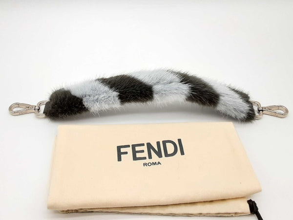 Fendi Mini "Strap You" Shoulder Strap Fox Fur Blue & Black Lhoxzde 144020002566