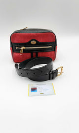 Gucci Red Suede Ophidia Web Small Belt Bag  Ebwrzdu 144020005030