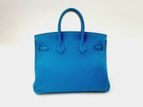 Hermes Birkin 25CM Blue Zanzibar Togo With Gold Hardware Handbag (LEZXZ) 144020004591 DO/DE