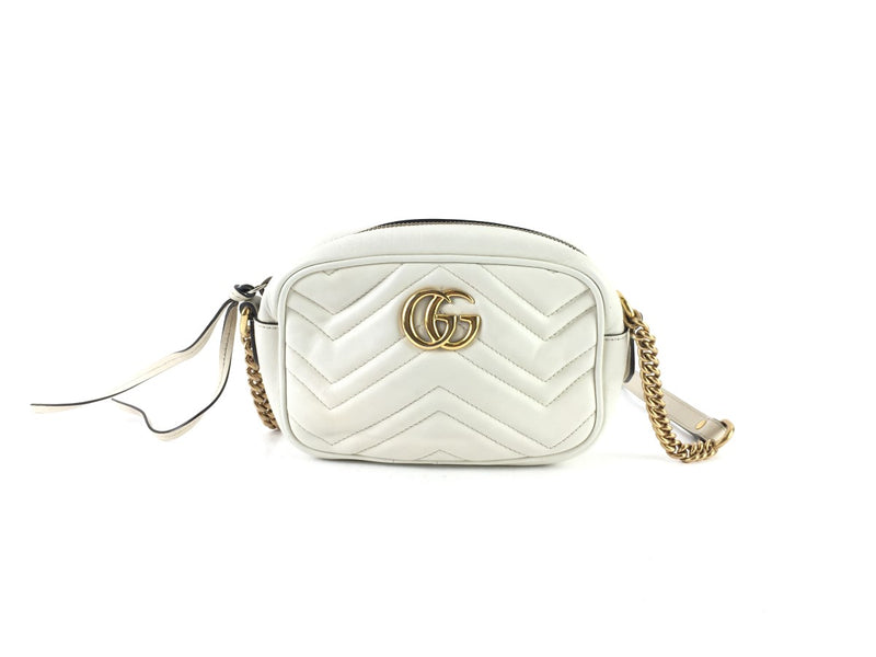 Gucci White GG Marmont Small Matelasse Sling Bag (IOZ) 144010002666