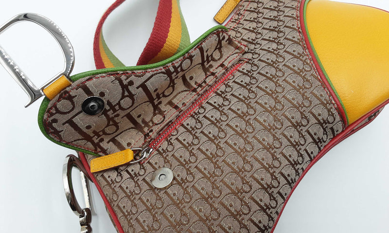 Christian Dior Diorissimo Rasta Multi-color Saddle Bag Crossbody Shoulder Bag Ebpzxsa 144010027604