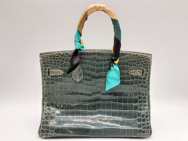 Hermes Birkin 30 Green Croc Leather Palladium Handbag Dooxzxzde 144010019091