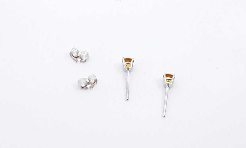 14k White Gold Lab Grown Yellow Diamond Stud Earrings Ebeedu 144020004833