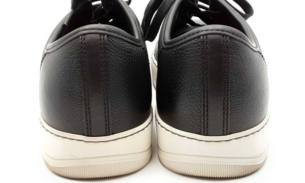 Lanvin Paris Black Low Profile  Leather Sneakers Ebrxdu 144030003545