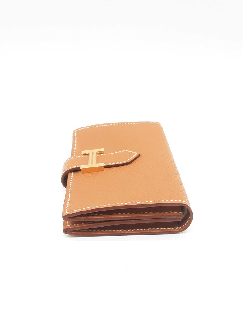 Hermès Gold Epsom Calfskin Leather Card Holder LHLRXZDE 144020004620