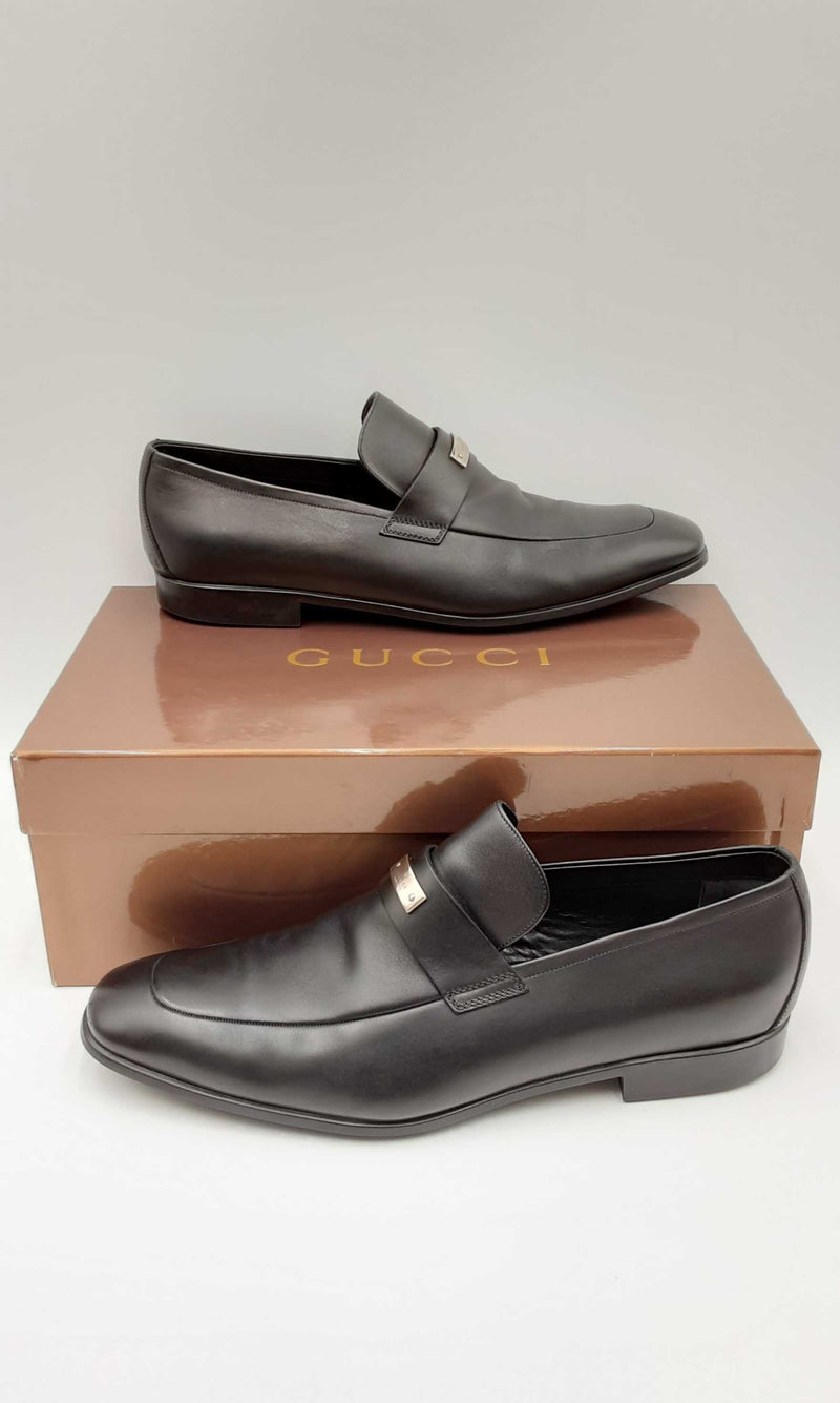 Gucci Florence Black Leather Loafers Size 10.5 D Ebwxzdu 144030003901