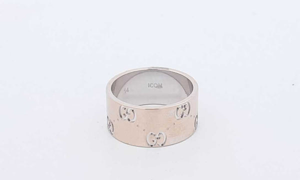 Gucci 18k White Gold Icon Band Ring Size 6.5 Ebprxsa 144010033316