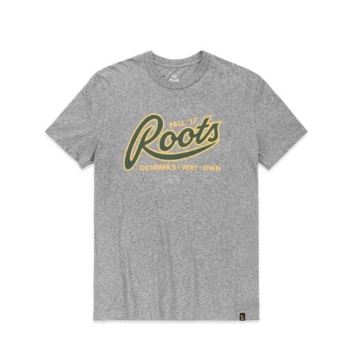 October's Very Own OVO Heather Gray X Roots T-Shirt, Size Small (CR) 144010000970