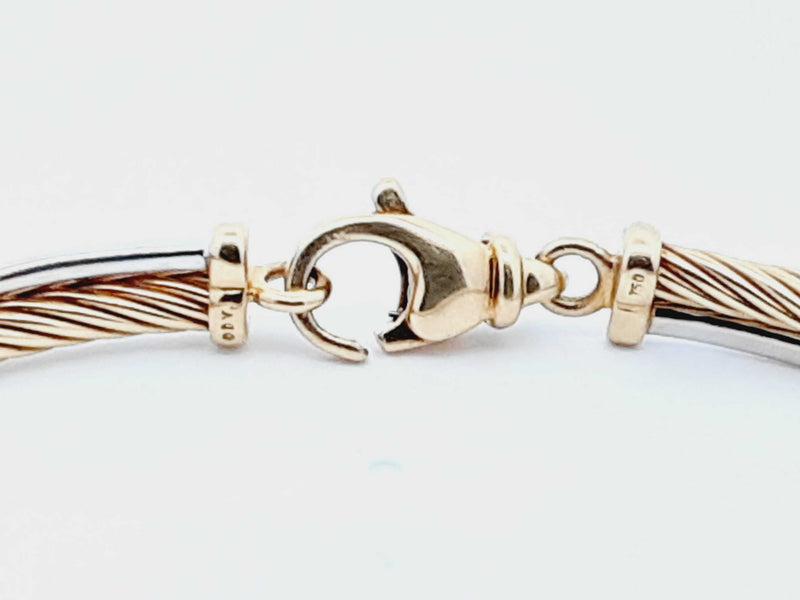 David Yurman 18k Two-tone Gold Diamond Cable Bracelet Dowxzxde 144020002568