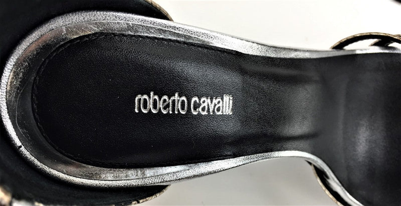 Roberto Cavalli Python High Heel Sandal (LZX) TB/DU