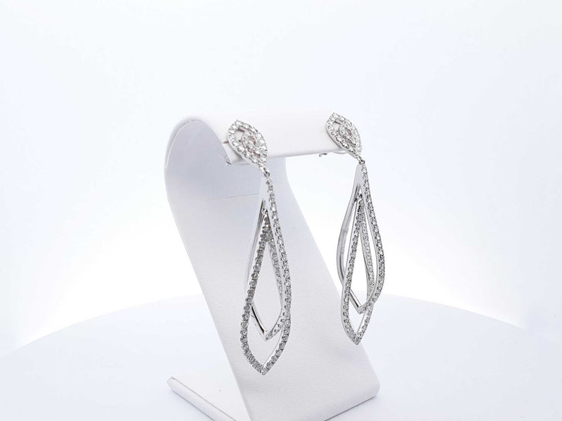 Diamond Teardrop Earrings 18K White Gold (WRRX) 144020000697 LH/DE