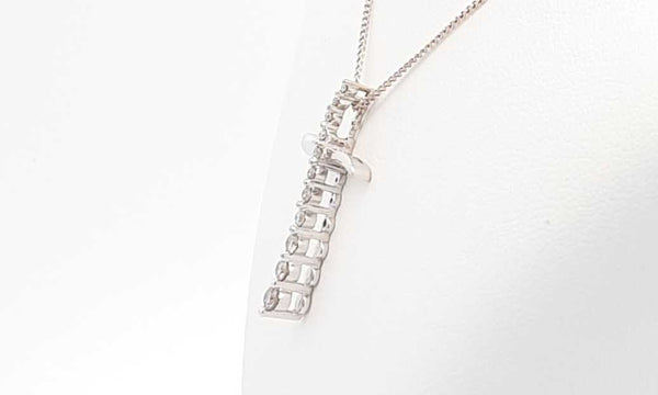 10k White Gold Diamond Cross Pendant With 18 Inch Chain Eblwxdu 144010021880