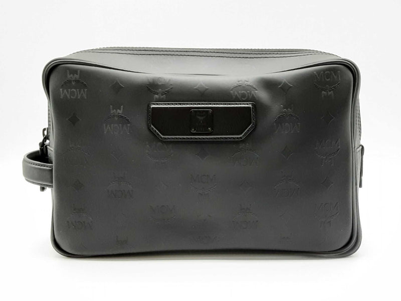 MCM Large Toiletry Bag Visetos In Black With Gunmetal Colored Hardware LHOXZDE 144020008252