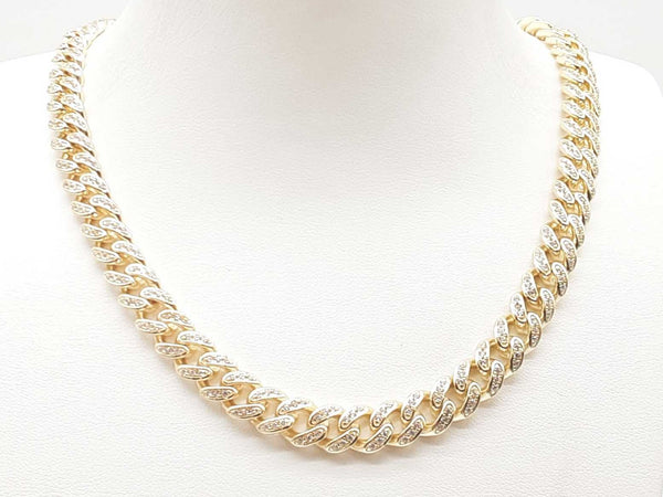 Gold Plated Cz Silver Cuban Link Chain 72 Grams 22 Inch Lhlcxde 144020014481