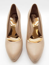 Gucci Neutrals Beige Leather Pump Heels Size Eu 39.5/ Us 9.5 Dolrxde 144020002673