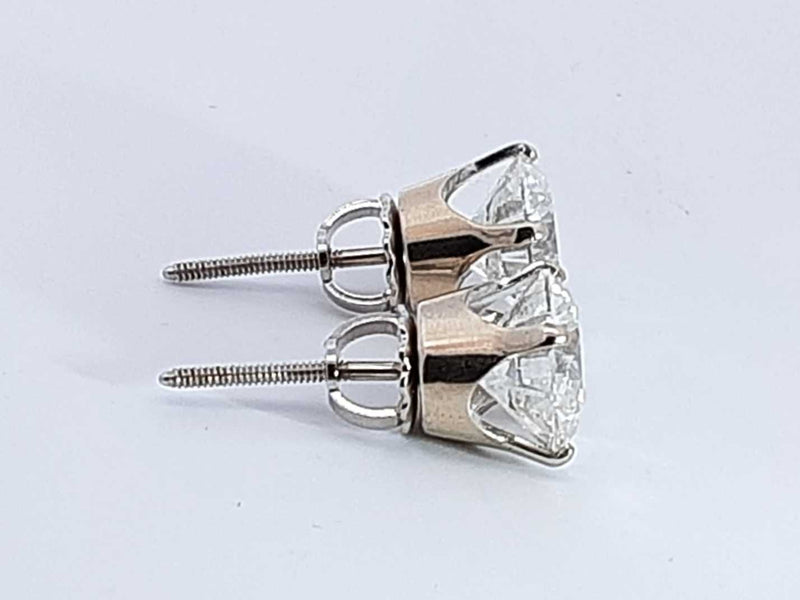 14K White Gold Diamond Earrings 4.09 CTW (SOZO) 144010002080 RP