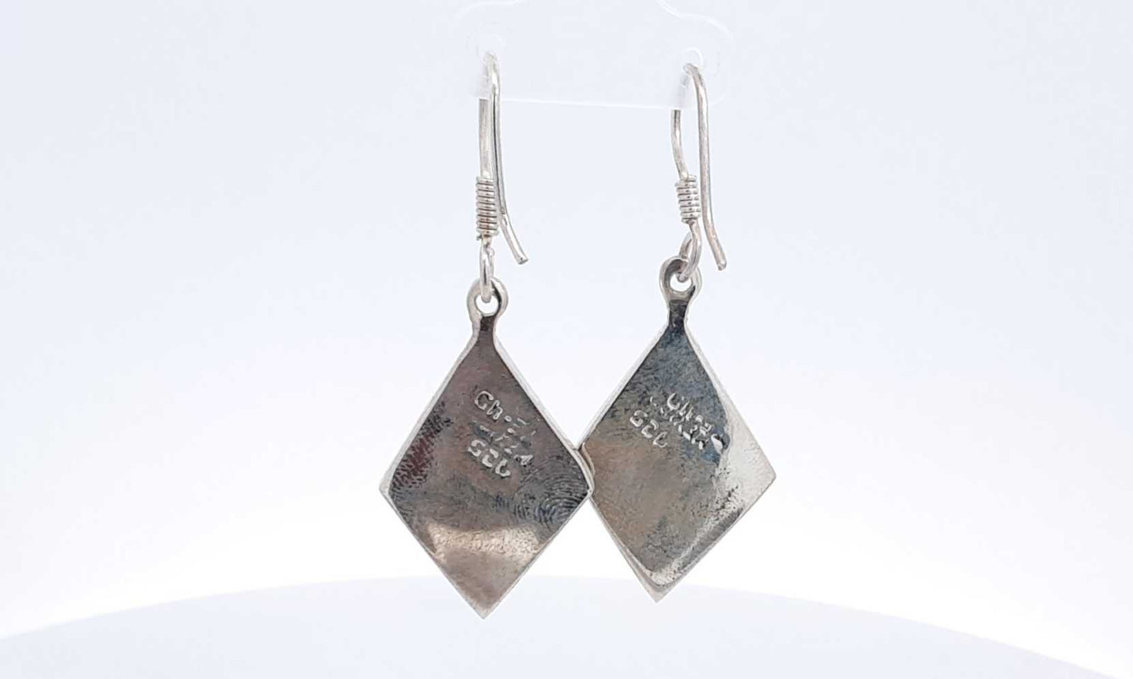 Sterling Silver Onyx & Turquoise Dangle Earrings 9.7 Grams