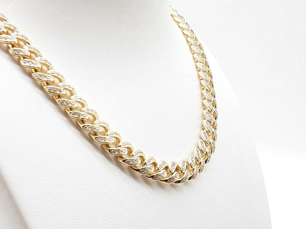 Gold Plated Silver 73.8g Cz Cuban Link Chain 22 Inch Lhlcrde 144020008225