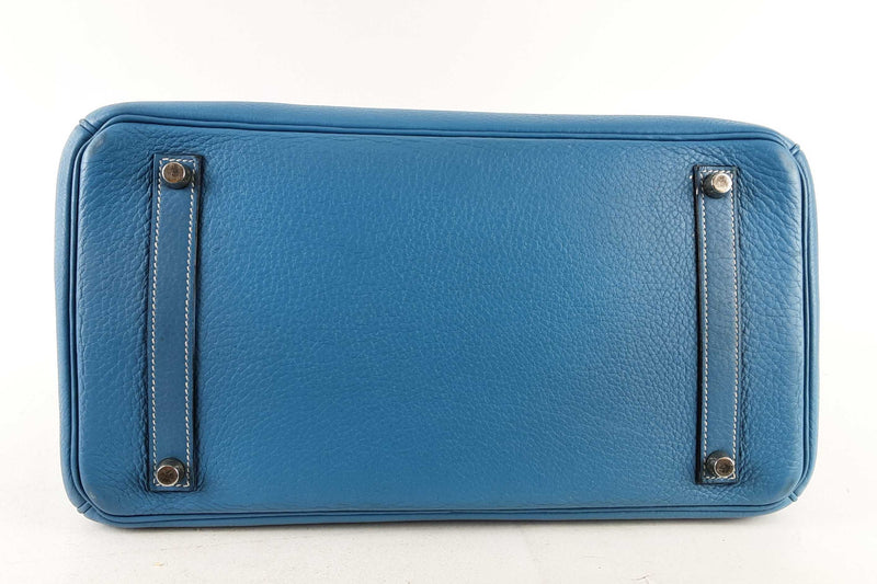 Hermes Blue Jean Clemence Birkin With Palladium Hardware 35CM (SZZX) 144010018106 RP/SA