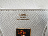 Hermes 25CM White Blanc Veau Epsom With Gold Hardware Handbag (LSEXZ) 144020000813 DO/DE
