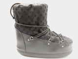 Louis Vuitton Black Leather Monogram Canvas Snow Boots Size Us 8 144010009196