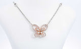 18k White & Rose Gold Diamond Butterfly Necklace 35 Inches Ebpirxdu 144020005576