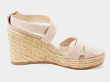 Stuart Weitzman Zuzu Blush Pink Suede Ankle Strap Sandal Wedges Size 5 (CL) 144020004352 DO