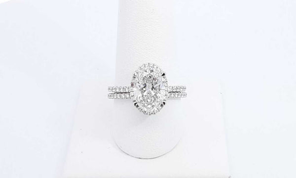 14k White Gold Lab Grown Diamond Engagement Ring Set Size 9 Ebwoxzdu144030000811