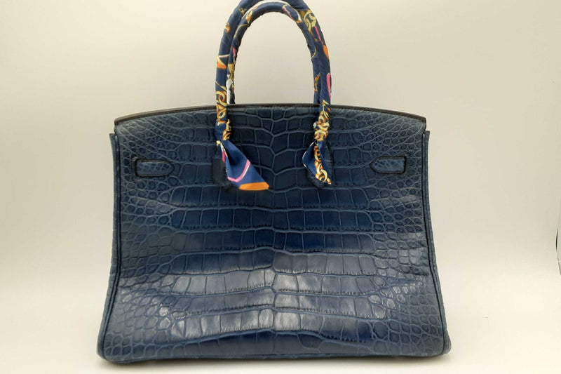 Hermès Blue Birkin 35cm Crocodile Handbag (WWLRZ) 144020004173 KS/DU